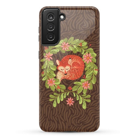 Sleeping Fox Wreath Phone Case